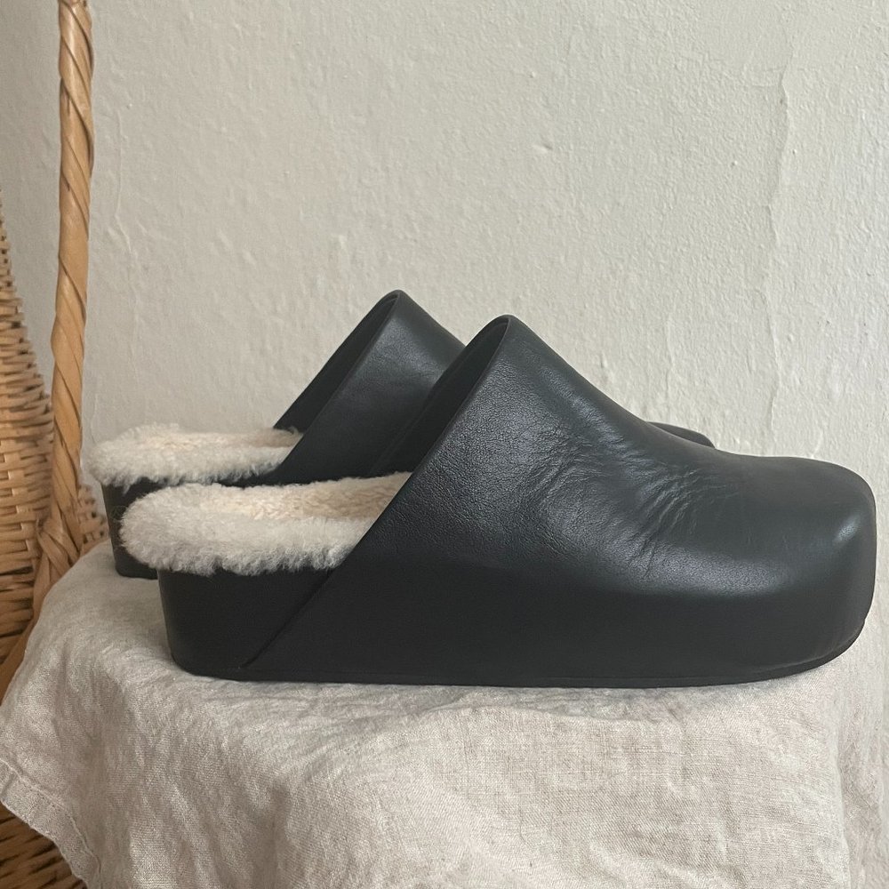 St. Agni Shearling Mule Clog, 38